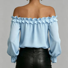 Load image into Gallery viewer, Women's Ruffle Off-Shoulder 3/4 Sleeve Elegant Shirt