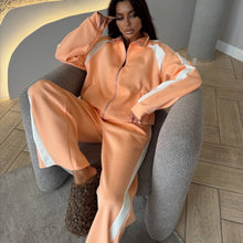 Load image into Gallery viewer, Women’s Long-Sleeve Zip-Up Jacket and Sweatpants Two-Piece Set