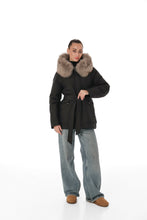 Load image into Gallery viewer, Genuine Polar Fox Camel Wool Blend Coat