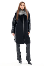 Load image into Gallery viewer, Genuine Silver Fox Fur Italian Cashmere Wool Freudenberg Comfortemp® Coat