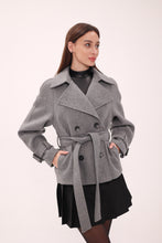 Load image into Gallery viewer, Megan Tailored Wool Blend Coat in Grey