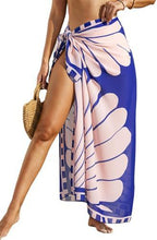 Load image into Gallery viewer, Sheer Chiffon High-Slit Swim Cover-Up Dress – Floral Print, One Size