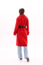 Load image into Gallery viewer, Karina Belted Wool Cashmere Blend Overcoat in Ruby