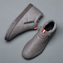 Load image into Gallery viewer, Mens Casual Winter Warm Ankle Boots Fashion Snow Boots Outdoor Footwear Black Sneakers Men's Leather Lined Warm Anti-slip Outdoor Work Shoes