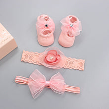 Load image into Gallery viewer, Flower Baby Girl Headband Socks Set Shoes With Crown Bows Newborn Headbands For Girls Turban Baby Hair Accessories
