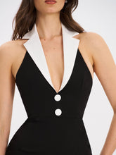 Load image into Gallery viewer, Raelyn Black and White Business Casual Maxi Dress