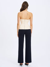 Load image into Gallery viewer, Yani Ivory Asymmetrical Lapel Sleeveless Peplum Top