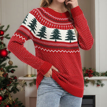 Load image into Gallery viewer, Women's Casual Pine Pattern Sweater