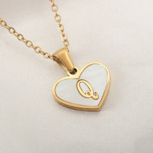 Load image into Gallery viewer, 26 Letter Heart-shaped Necklace White Shell Love Clavicle Chain Fashion Personalized Necklace For Women Jewelry Valentine's Day
