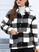 Load image into Gallery viewer, Beautiful Red Women Drop Shoulder Fuzzy Button-Up Jacket Soft And Comfortable Casual Fit Jacket