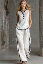 Load image into Gallery viewer, Women’s Sleeveless V-Neck Wide-Leg Pants Set
