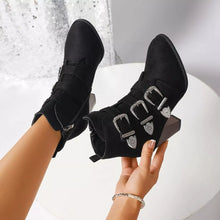 Load image into Gallery viewer, Point Toe Block Heels Boots