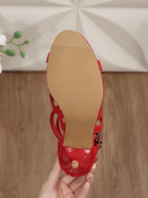 Load image into Gallery viewer, Women's Suede Stiletto Sandals | Pointed-Toe Ankle Strap Hollow-Out Heels in Red | Summer 2026