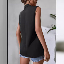 Load image into Gallery viewer, Women’s Mid-Length Suit Vest – Sleeveless Office Blazer