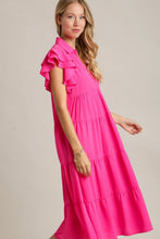 Load image into Gallery viewer, Charming Pink Full Size Ruffle Cap Sleeve Dress Plus Size Elegant & Stylish Girls Dress