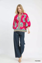Load image into Gallery viewer, Umgee Boho Floral Print Tunic Blouse