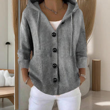 Load image into Gallery viewer, Women’s Button-Down Hoodie Cardigan Sweater Coat