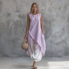 Load image into Gallery viewer, Solid-Color Sleeveless Loose-Fit Dress With Patch Pockets