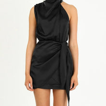 Load image into Gallery viewer, Elegant Halter Neck Dress Fashion Sleeveless Waist-tied Short Dresses For Evening Party Clothing Women