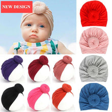 Load image into Gallery viewer, Newborn Toddler Kids Turban Cotton Beanie Hat Winter Cap Knot Solid Soft Sleeping Caps For Kids