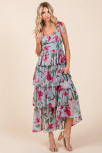Load image into Gallery viewer, Layered Floral Sweetheart Neck Maxi Dress – Elegant and Romantic Floral Maxi Dress with Feminine Sweetheart Neckline