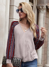 Load image into Gallery viewer, Two Tone Surplice V Neck Sweater