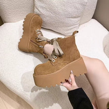 Load image into Gallery viewer, Women’s Chunky Sole Lace-Up Boots – Vintage Style