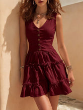 Load image into Gallery viewer, Women's Sleeveless Linen Button-Up Midi Dress