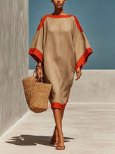 Load image into Gallery viewer, Loose-Fit Three-Quarter Sleeve Mid-Length Dress – 4 Colors S–3XL