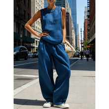 Load image into Gallery viewer, Women's Sleeveless Cardigan Top & Pants Two-Piece Set