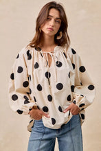 Load image into Gallery viewer, BiBi Polka Dot Exaggerated Balloon Sleeves Blouse