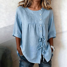 Load image into Gallery viewer, Women's Lace-Up Button Shirt