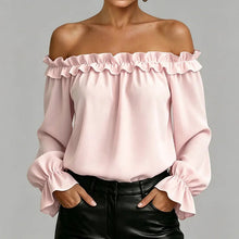 Load image into Gallery viewer, Women's Ruffle Off-Shoulder 3/4 Sleeve Elegant Shirt