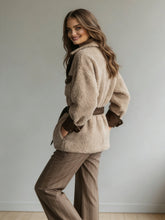Load image into Gallery viewer, Women’s Vintage PU Leather Jacket – Lamb Fur Lined Autumn Winter Coat
