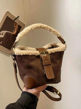 Load image into Gallery viewer, Fuzzy Trim Bucket : Crossbody Bag