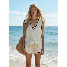 Load image into Gallery viewer, Women's V-Neck Vest & Shorts Two-Piece Set
