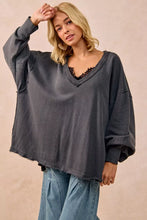 Load image into Gallery viewer, BiBi Mineral Washed French Terry Oversized Sweatshirt