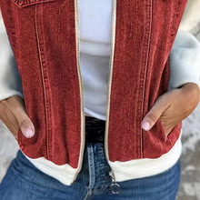 Load image into Gallery viewer, Women's Denim Patchwork Zip-Up Jacket