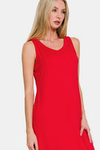 Load image into Gallery viewer, Scoop Neck Wide Strap Tank Dress For Women – Simple, Versatile, Flattering Fit with Comfortable Wide Straps and Feminine Scoop Neckline