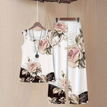 Load image into Gallery viewer, Milk Silk 3D Print Sleeveless Tank Top & Trousers Set