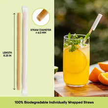 Load image into Gallery viewer, 300 Individually Wrapped Eco-Friendly Drinking Straws, 8.25" Long, 6mm Diameter