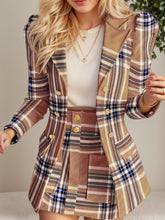 Load image into Gallery viewer, Women’s Elegant Plaid Skirt Suit Set
