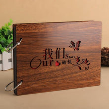 Load image into Gallery viewer, 8 Inch Wood Cover Albums Handmade Pasted Photo Album Personalized Baby Lovers DIY Photo Albums Birthday Gift Family Scrapbook Albums Family Anniversary Gift For Couple