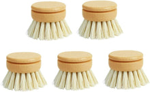 Load image into Gallery viewer, Eco-Friendly Dish Brush Replacement Heads - 5 Pieces Natural Sisal Hemp and Beech Wood Scrubbing Brushes /