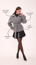 Load image into Gallery viewer, Megan Tailored Wool Blend Coat in Grey