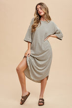 Load image into Gallery viewer, Striped Round Neck Midi Dress Soft & Stylish Classic Design Long Dress