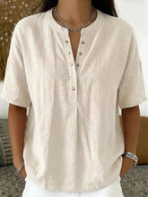 Load image into Gallery viewer, Women's Solid Color Loose-Fit Short-Sleeve Pullover Top