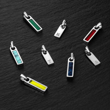 Load image into Gallery viewer, Birthstone & Initial Tag Necklace - Silver