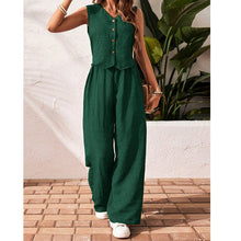 Load image into Gallery viewer, Women’s crop vest blazer wide leg pants set
