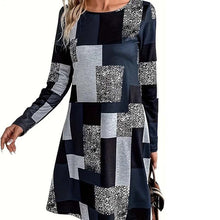 Load image into Gallery viewer, Women's Round Neck Long Sleeve Dress